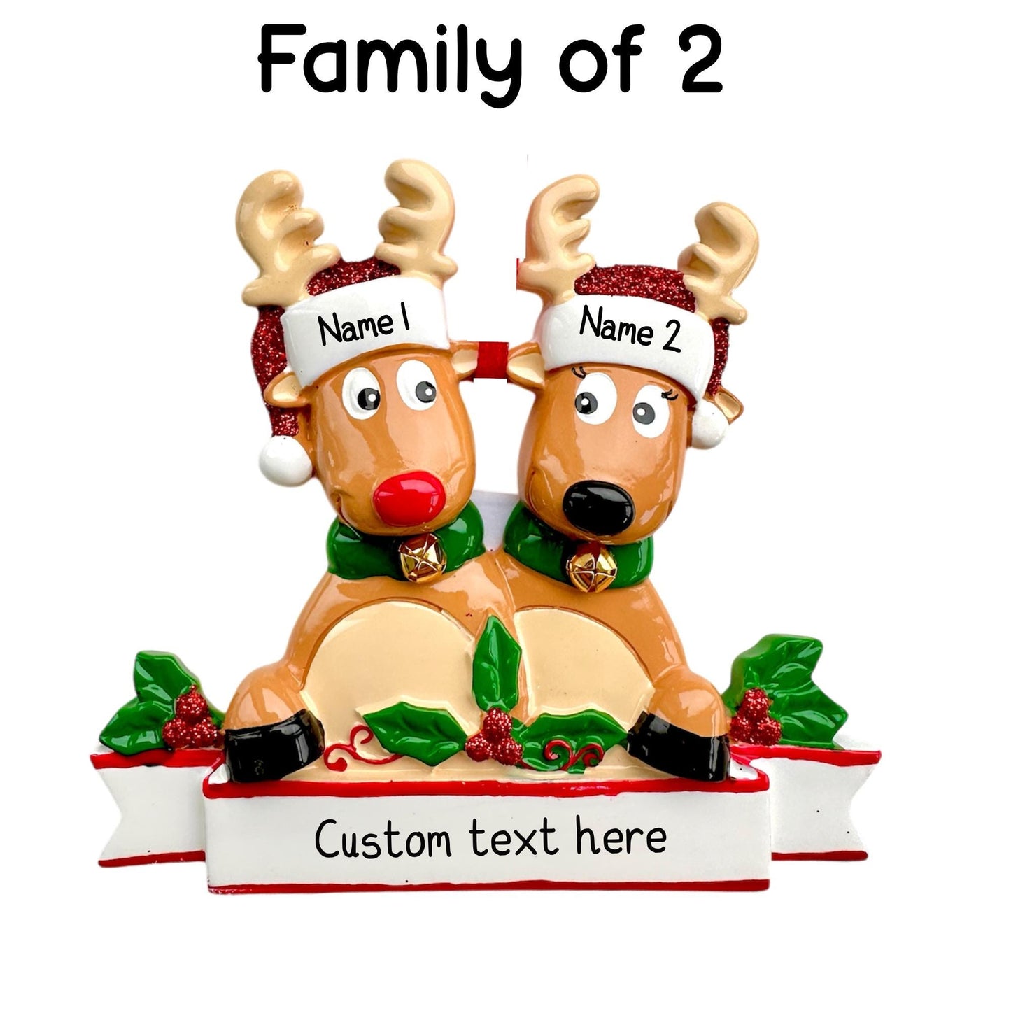 Personalised Reindeer Family | Reindeer Group of Friends of 2 3 4 5 6 7 8