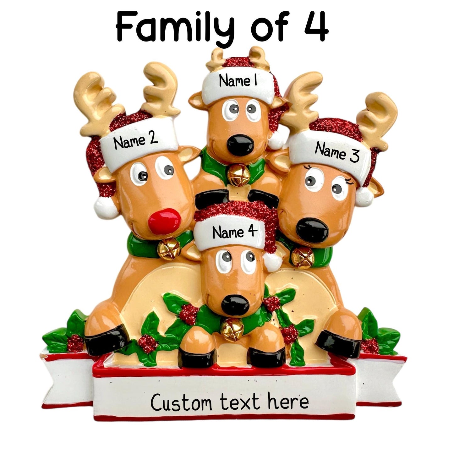 Personalised Reindeer Family | Reindeer Group of Friends of 2 3 4 5 6 7 8