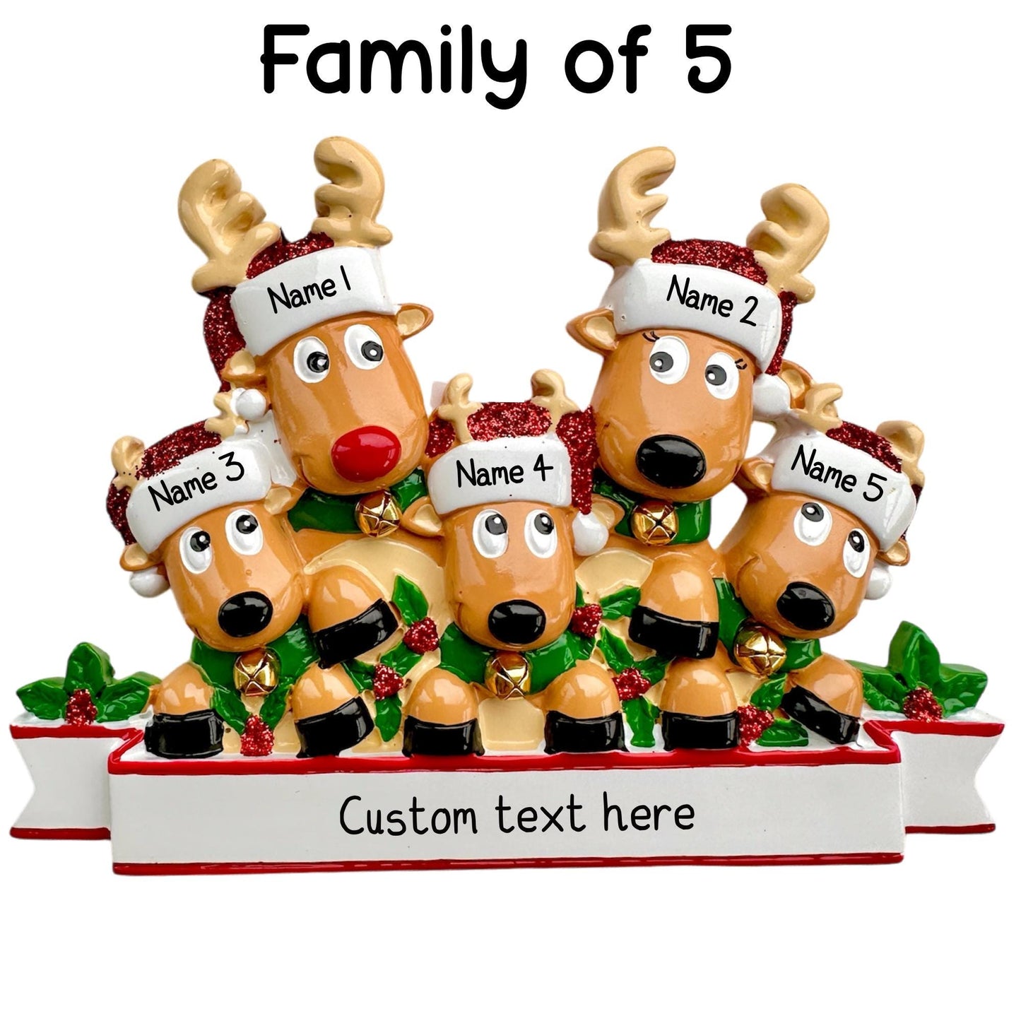 Personalised Reindeer Family | Reindeer Group of Friends of 2 3 4 5 6 7 8