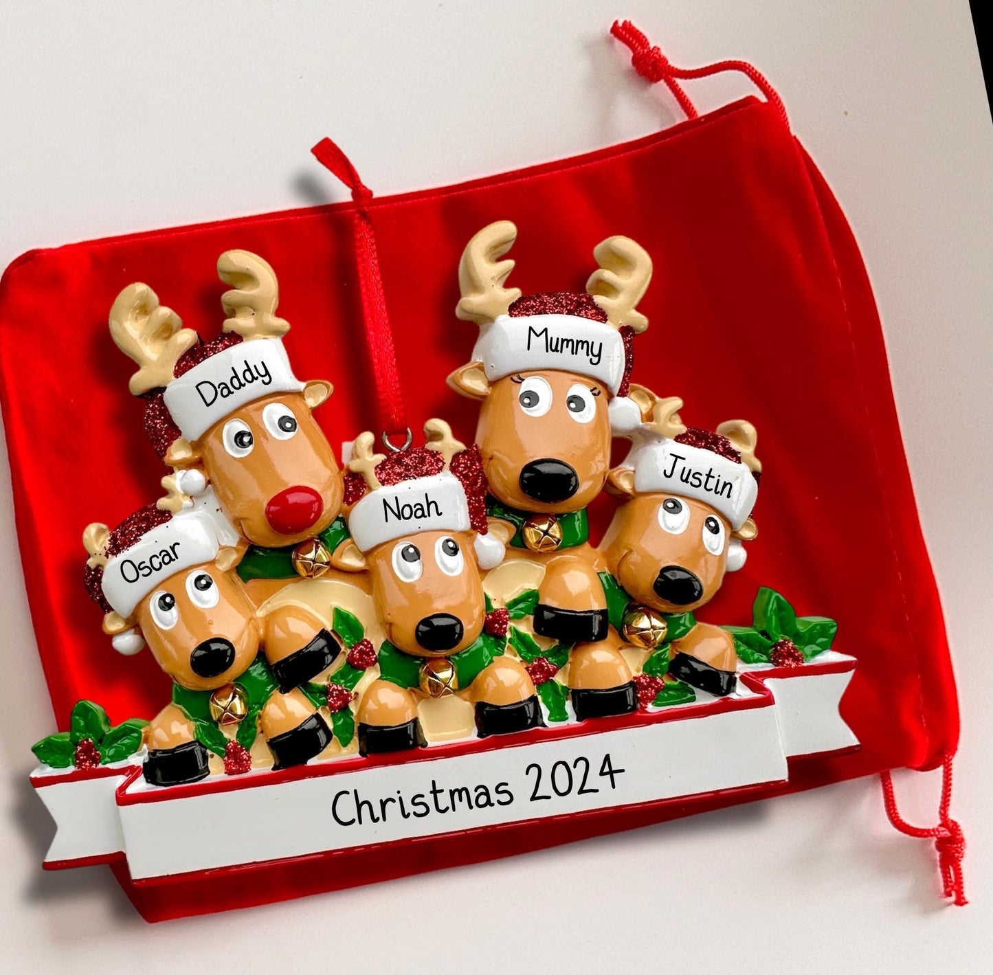 Personalised Reindeer Family | Reindeer Group of Friends of 2 3 4 5 6 7 8