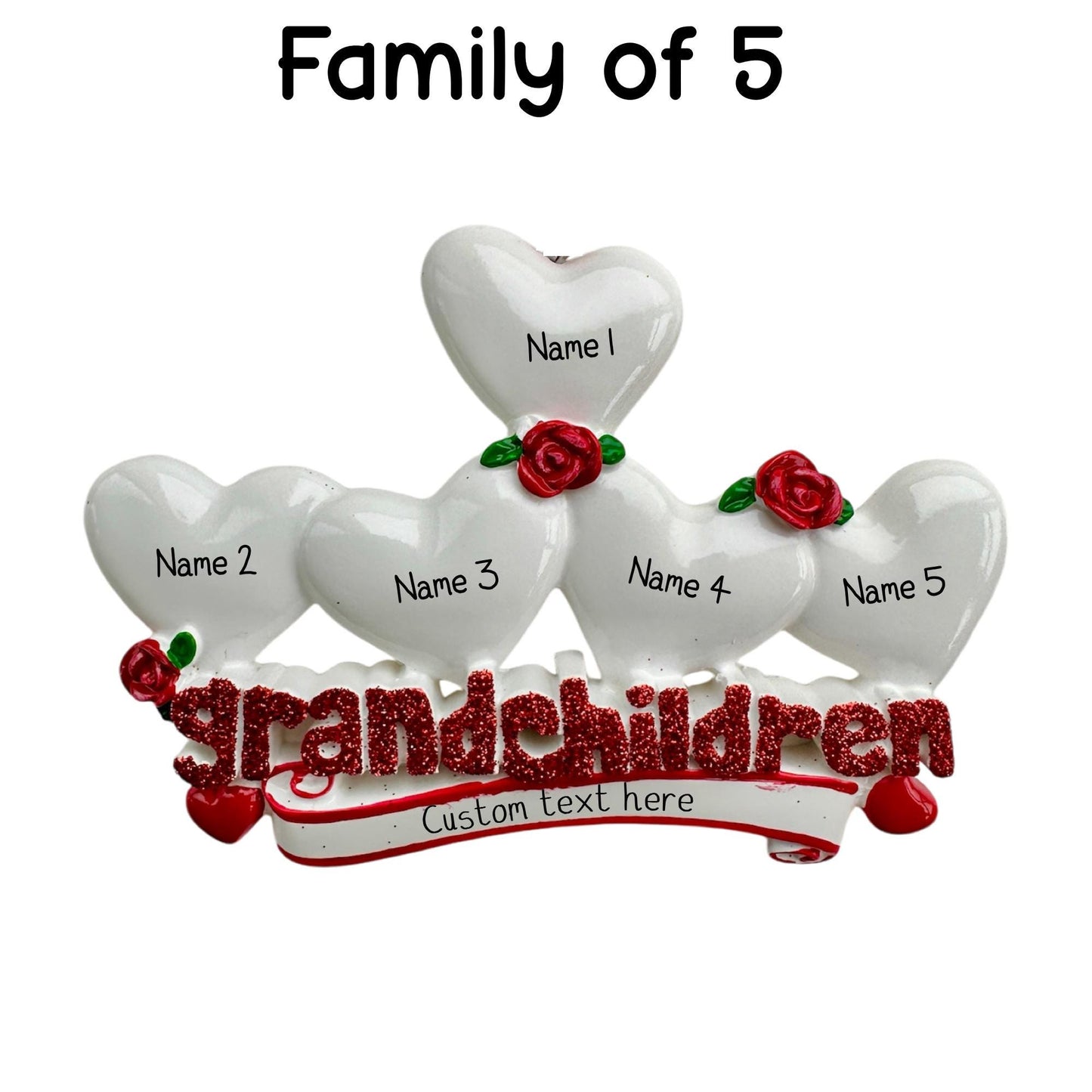 Personalised Grandchildren Bauble of 2 3 4 5 6 7 8 9  Family Grandparents