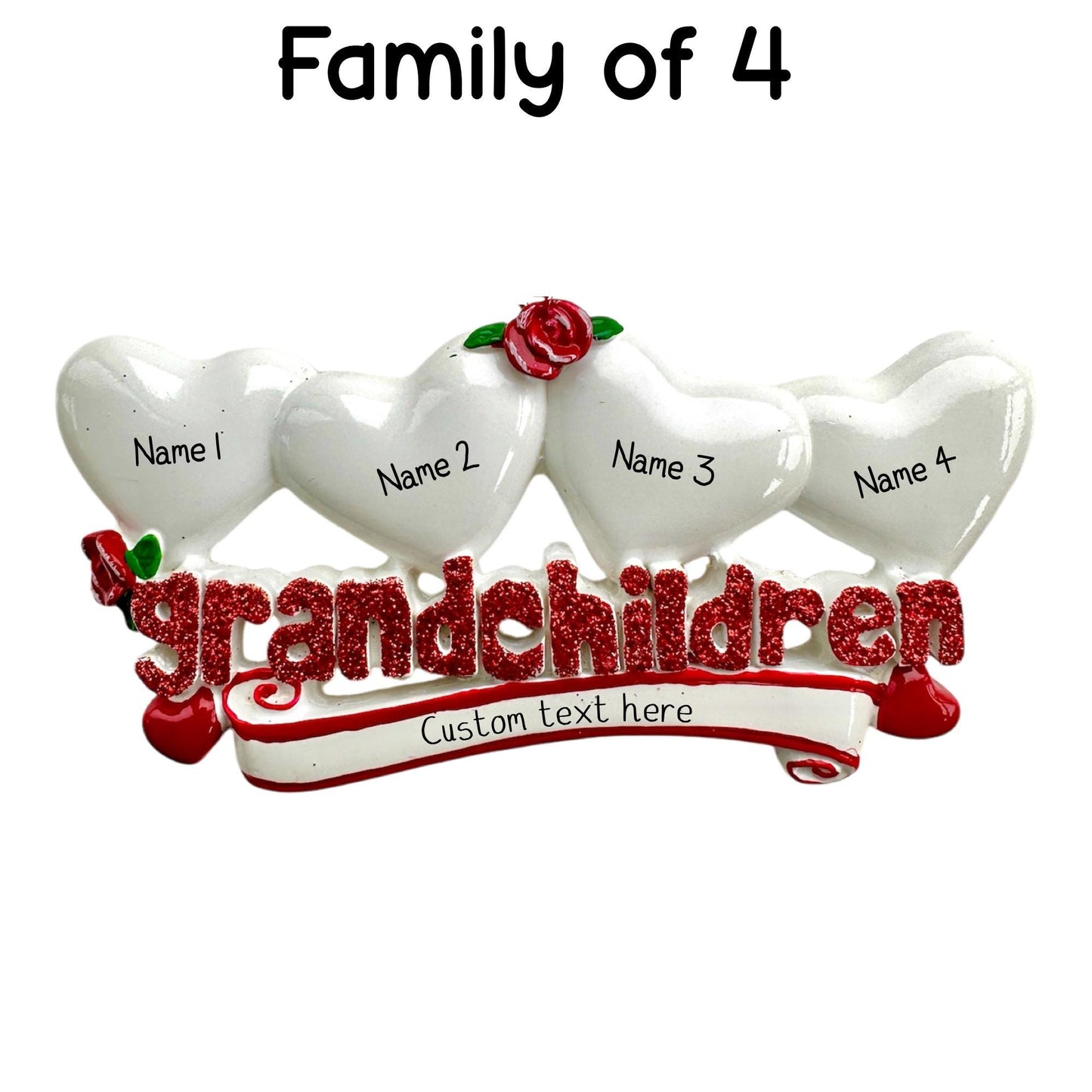 Personalised Grandchildren Bauble of 2 3 4 5 6 7 8 9  Family Grandparents