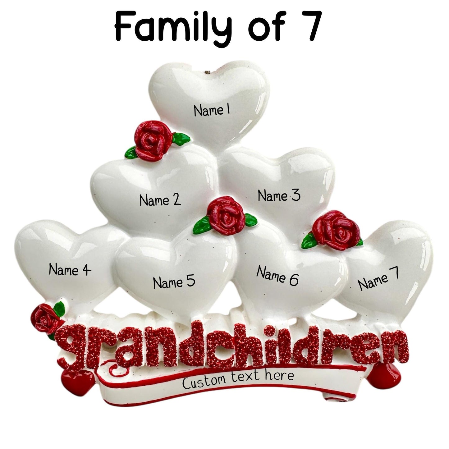 Personalised Grandchildren Bauble of 2 3 4 5 6 7 8 9  Family Grandparents