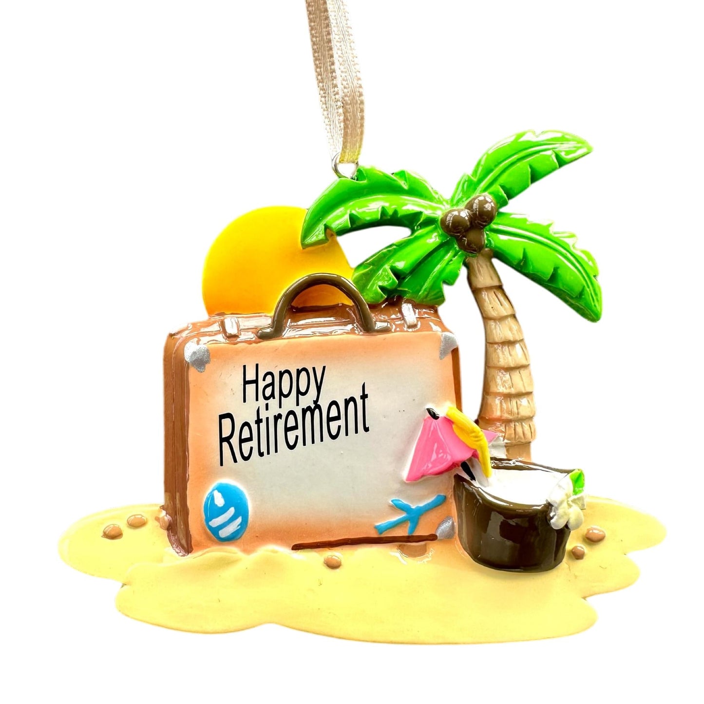 Happy Retirement Island Tree Ornament