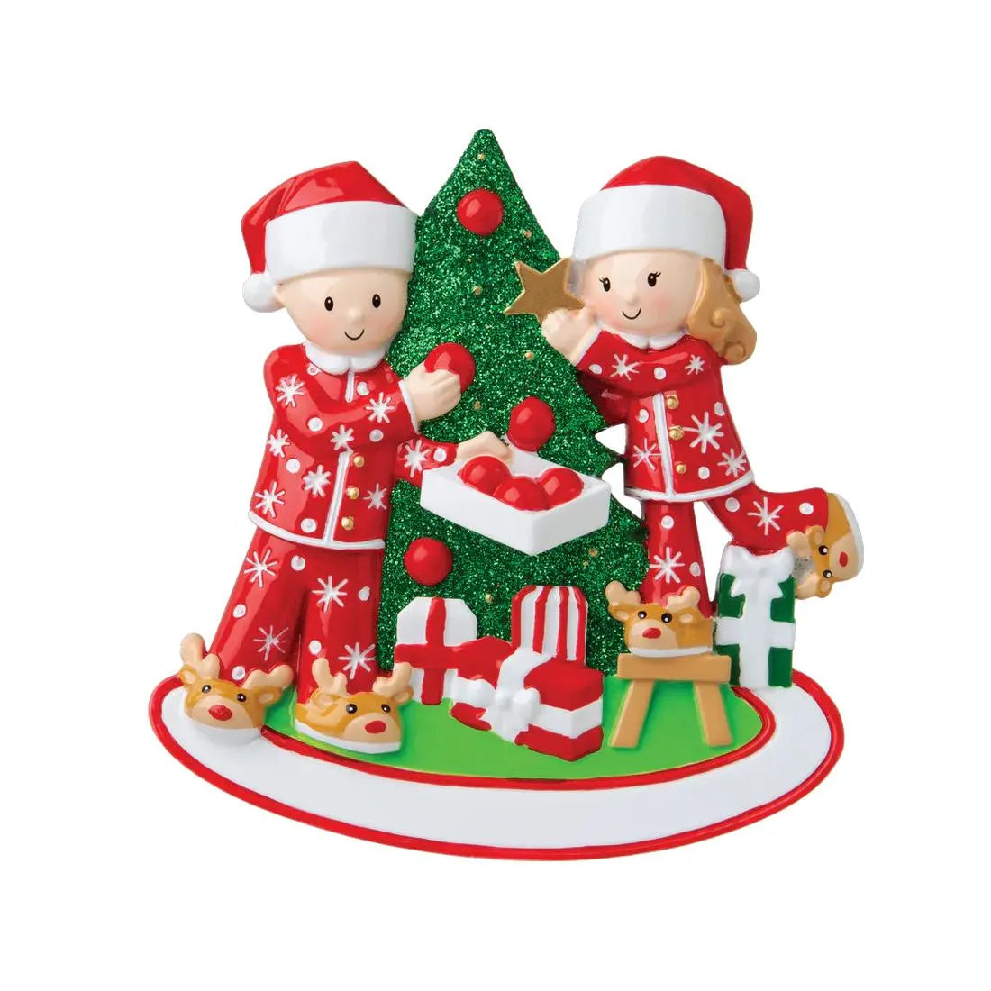 Personalised Christmas Tree Decorating Family Ornament – Custom Names Keepsake